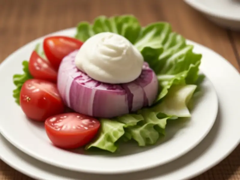 Salada colorida com iogurte e queijo fresco