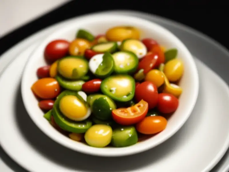 Salada de feijão-vermelho com pimentões