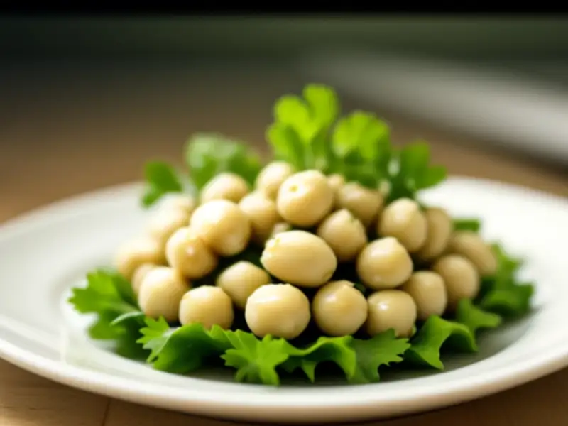Salada de grão-de-bico com queijo de cabra e coentro