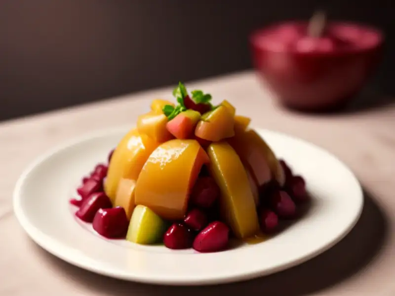 Salada lituana com uvas-passas e vinho tinto