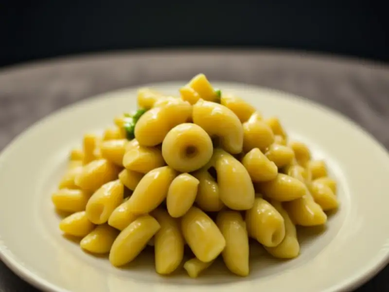 Salada de macarrão parafuso, legumes cozidos e cheddar