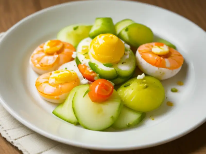 Salada mirvari com camarões
