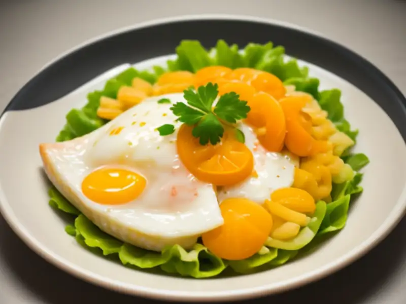Salada de peixe com arroz e ovo