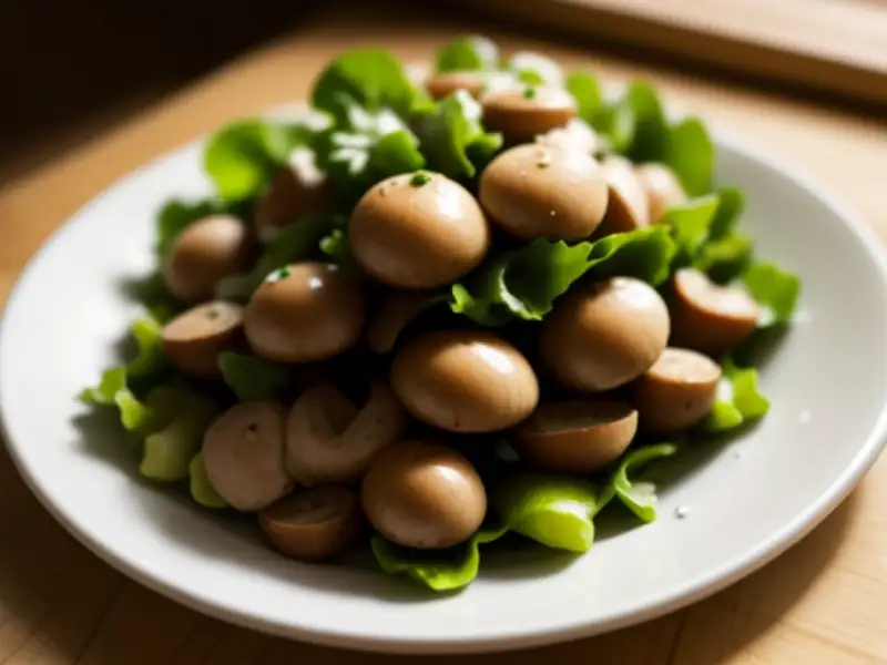 Salada de porcini crus com limão