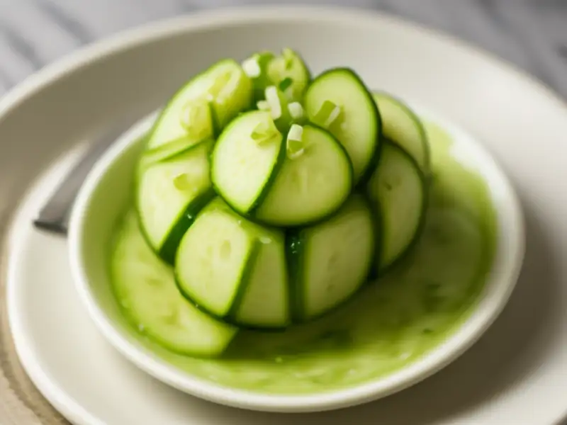 Salada de salsichas, queijo e pepino
