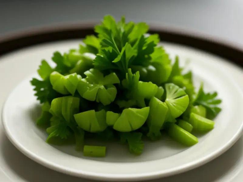 Salada de salsinha com alho e limão