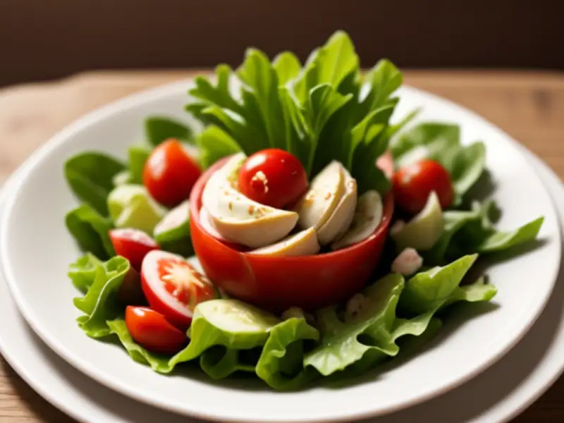 Salade met andijvie, vinaigrette en een ei