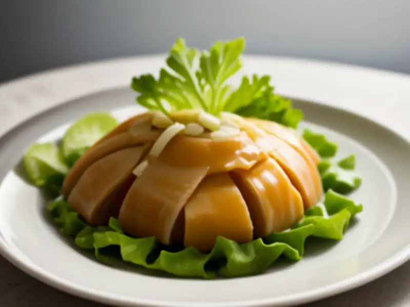 Salade van cardonbladeren met amandel-dressing