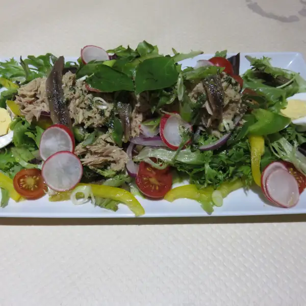 Salade Niçoise mit weißen Bohnen und Artischocken