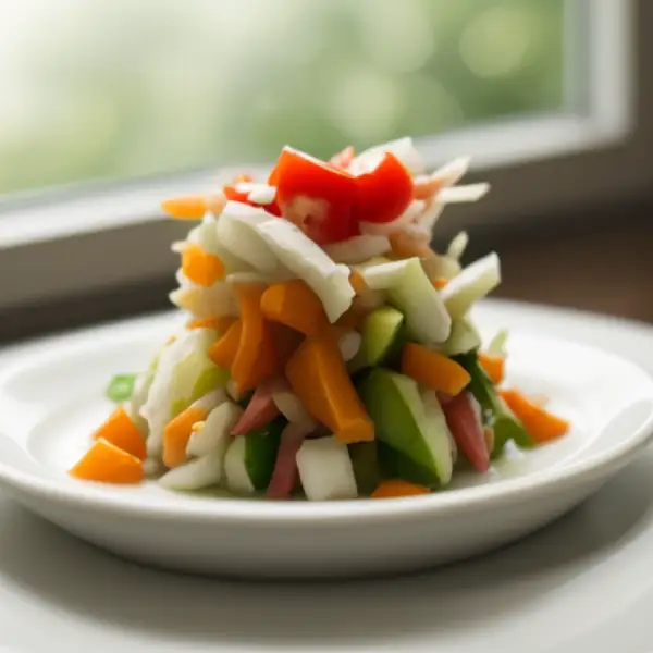 Salat mit Joghurt und knackigen Gemüse