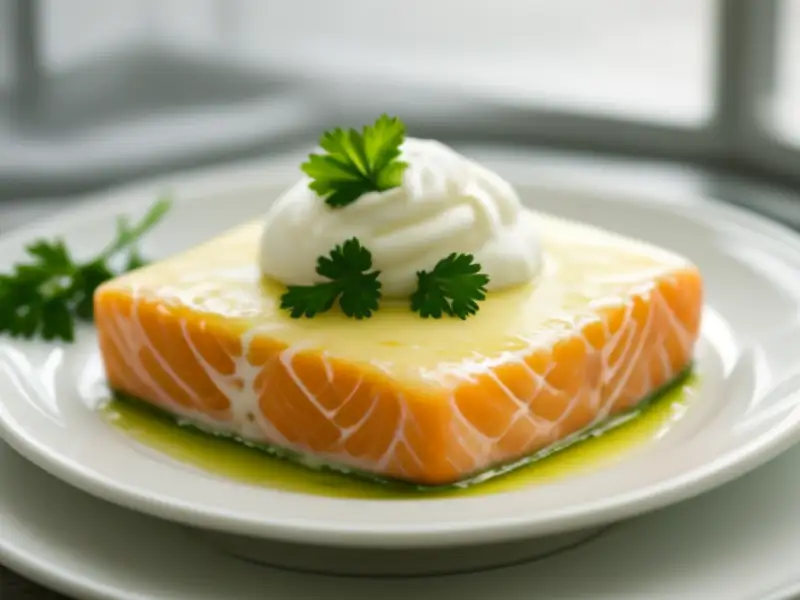 Salmão ao creme com salsinha