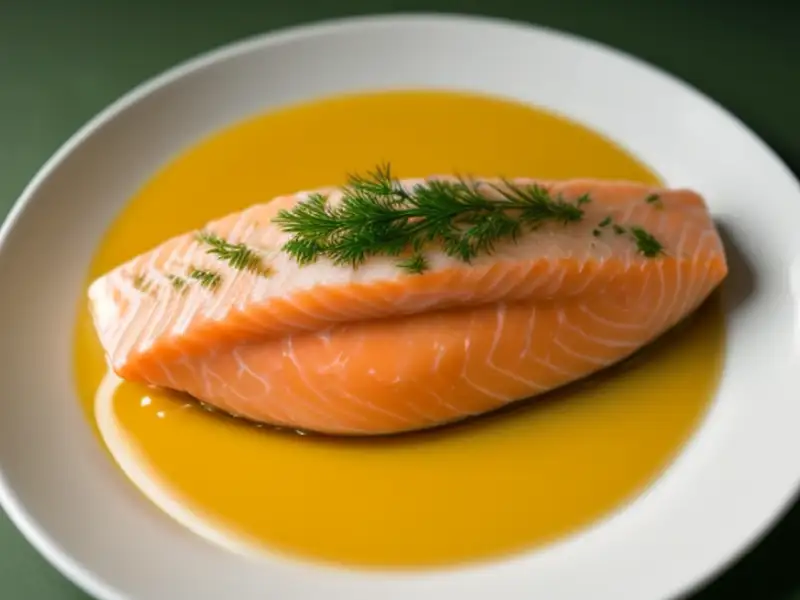 Salmão curado com sal, açúcar e endro