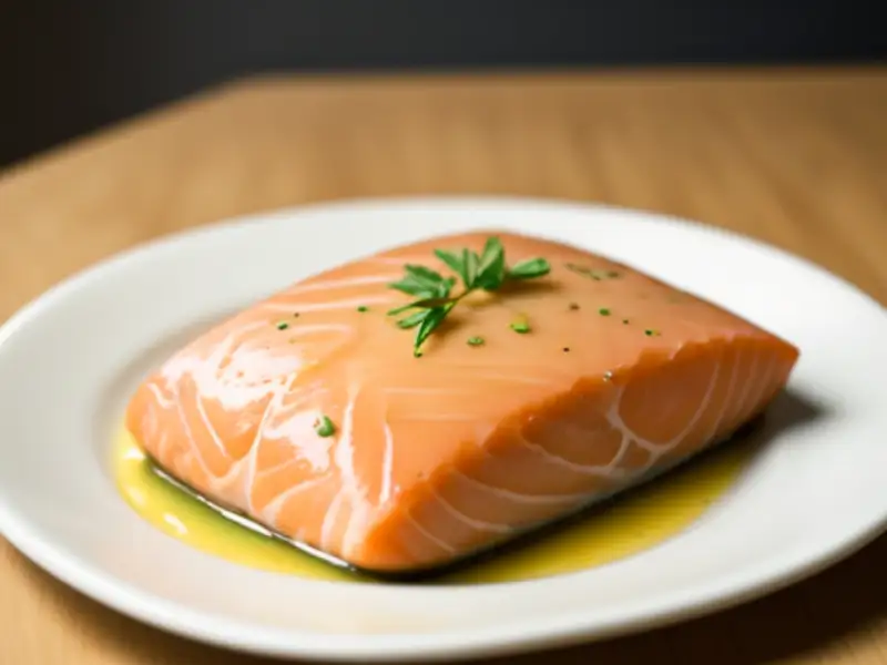 Postas de salmão abafadas na frigideira