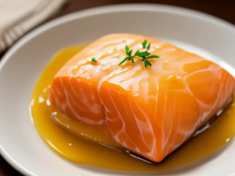 Salmão no papelote com batatas assadas