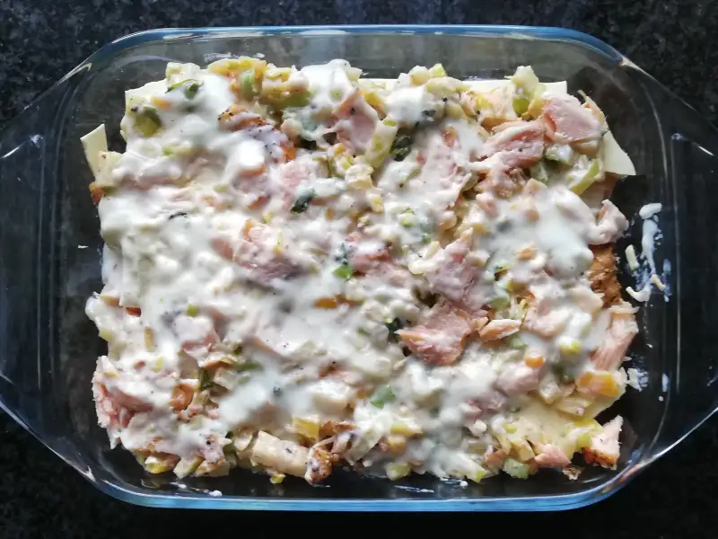 Salmon lasagne