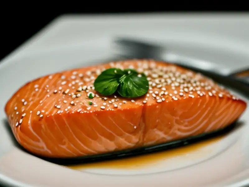 Salmone alla griglia con salsa al sesamo