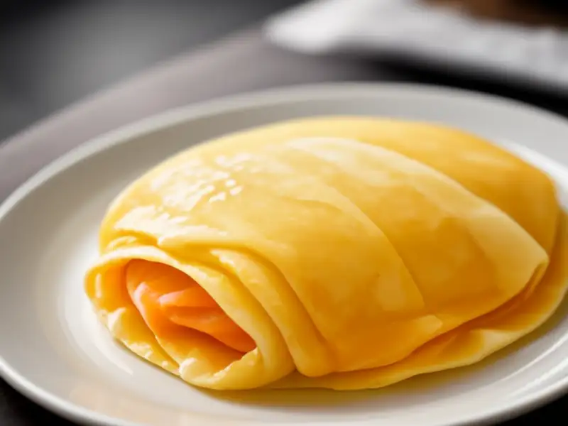 Fette di salmone a forma di crêpe