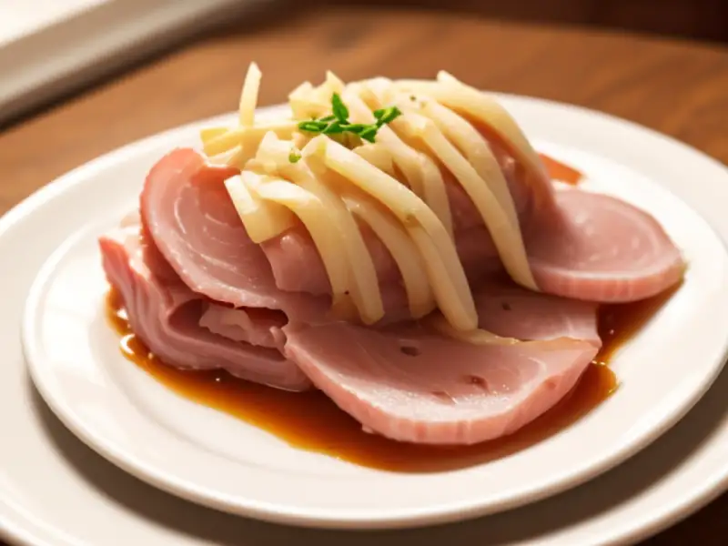 Salsa común para ternera, jamón y vino blanco.