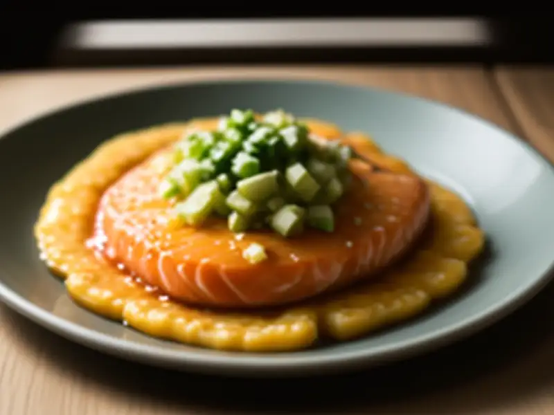Zalm in Californische stijl, met salsa-saus