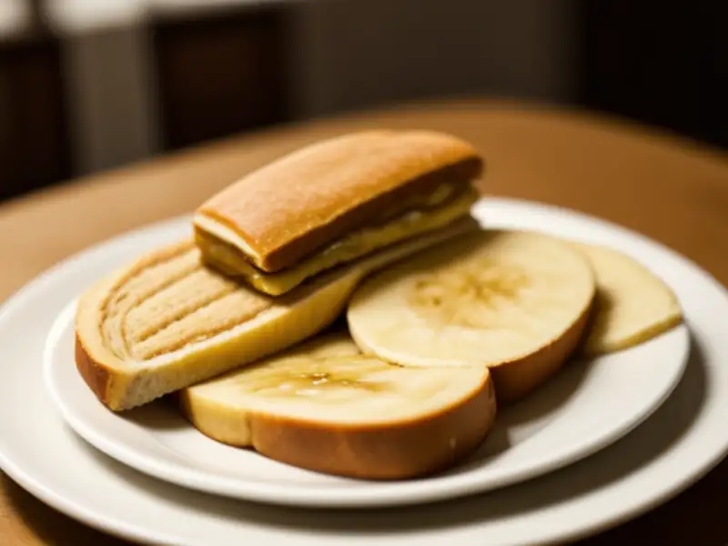 Sanduíche de banana e pasta de amendoim