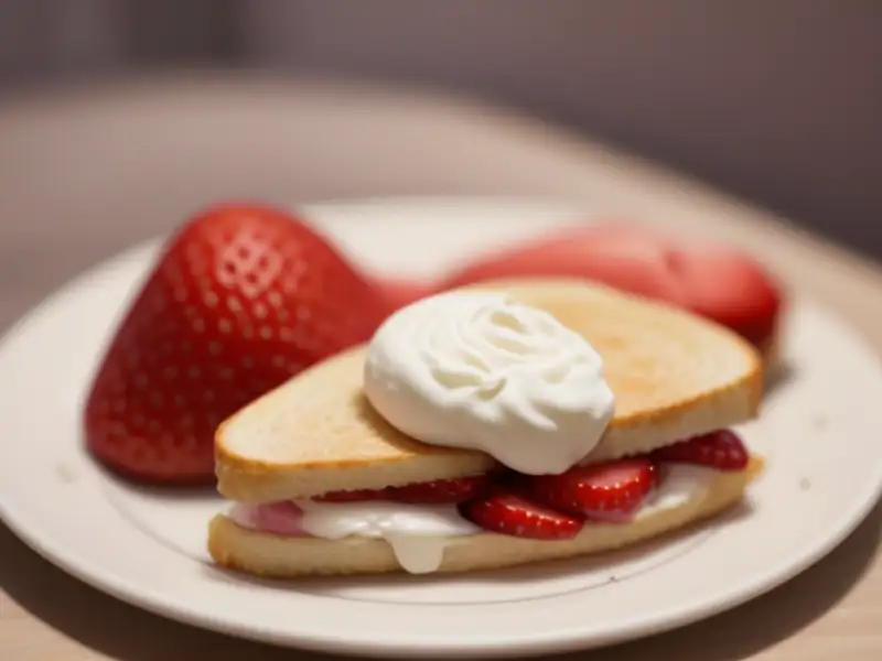 Sanduíche de morango com chantilly