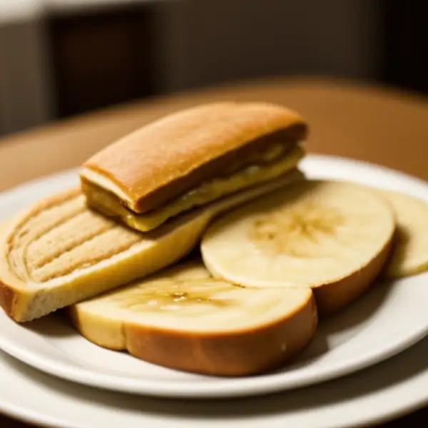 Sándwich de plátano y mantequilla de maní