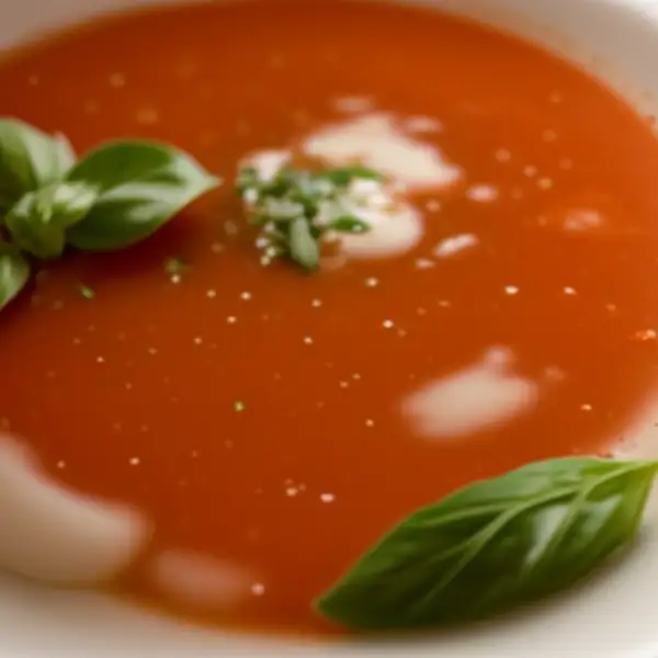 Schnelle Tomatensuppe mit Basilikum