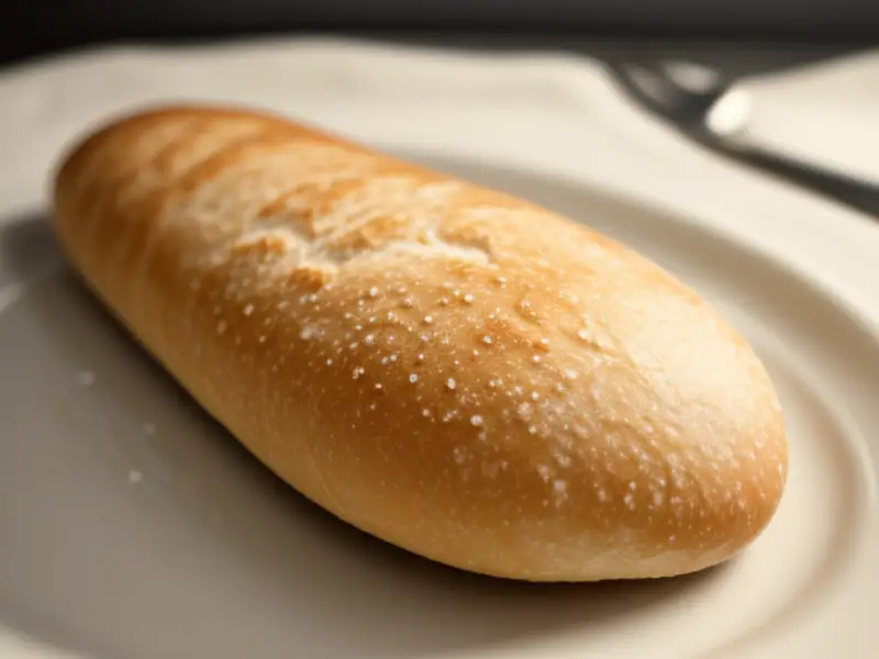 Selbstgebackene Baguettes mit Hefeteig, goldbraune Kruste