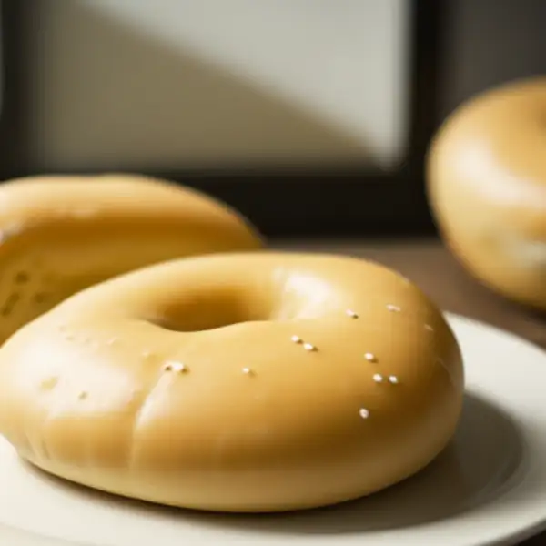 Selbstgemachte Bagels, in zuckerhaltigem Wasser pochiert