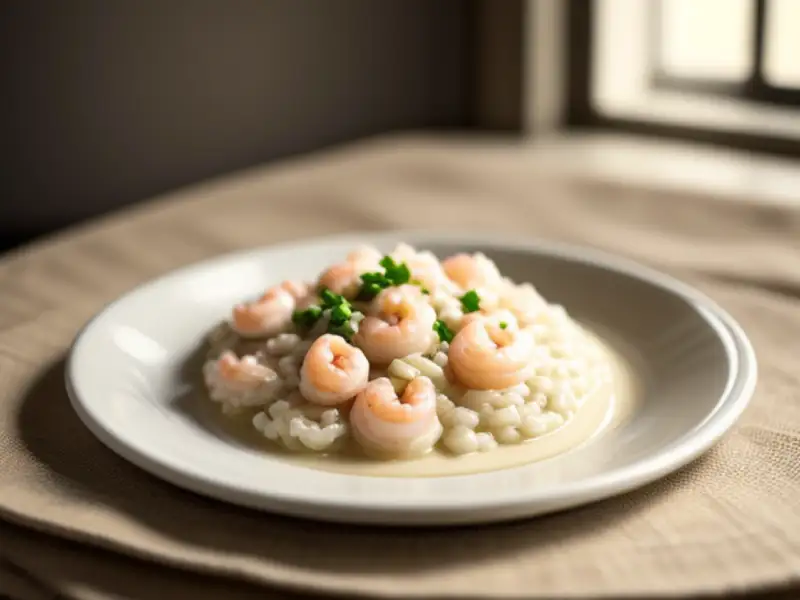 Shrimp and mushroom risotto