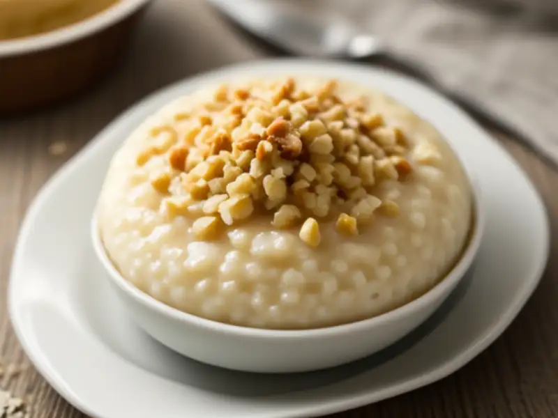 Sobremesa de semolina com nozes e canela