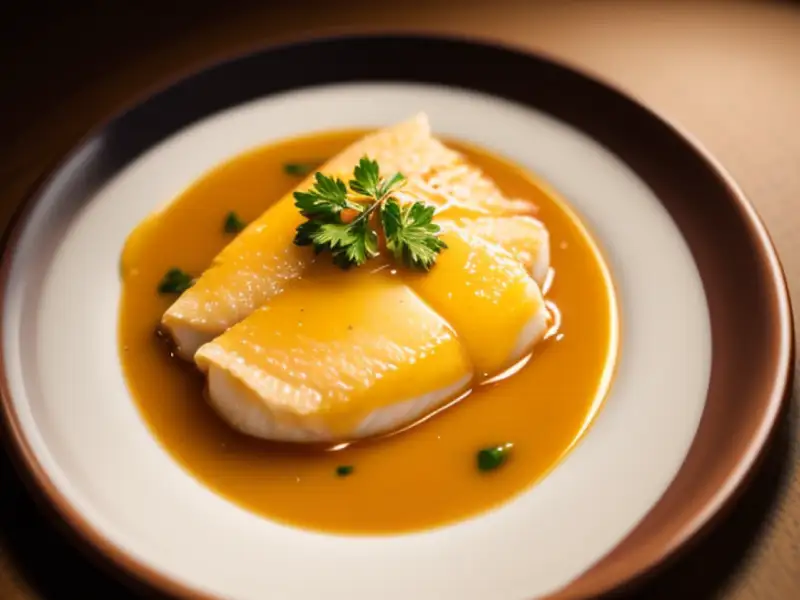 Saffron-flavored sole fillets