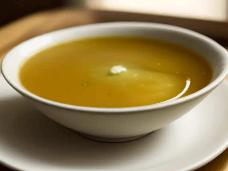 Sopa de aipo-rábano com hortelã
