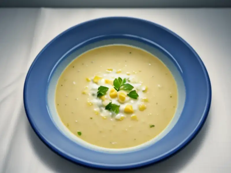Sopa de batata com abobrinha e gorgonzola