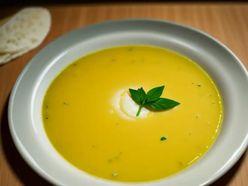 Sopa de batata com manjericão à turca