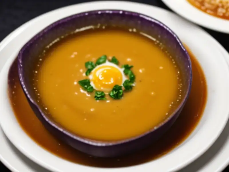 Sopa turca cremosa de berinjela