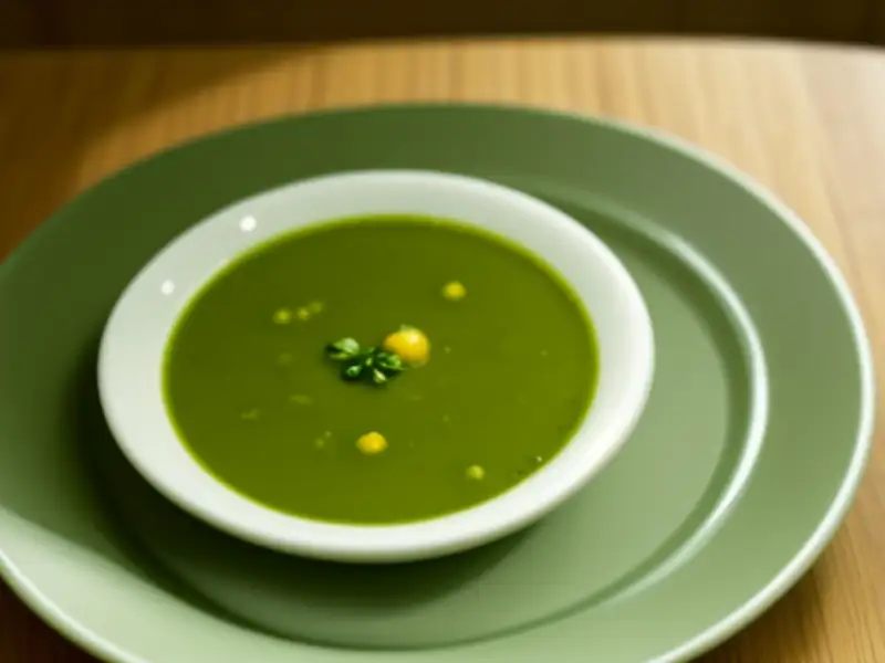Sopa verde de cabaça com pecorino