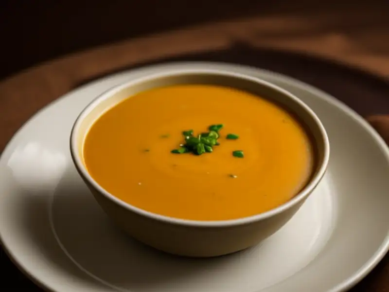 Sopa de calabaza picante con verduras y curry