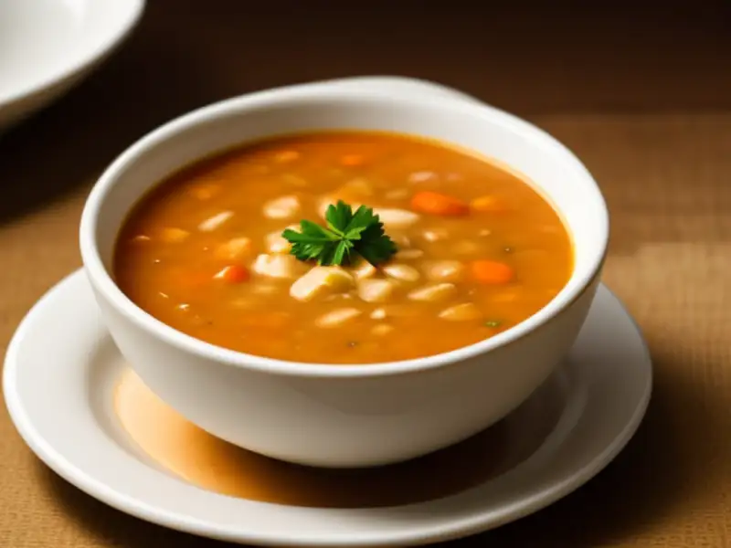 Sopa caucasiana de trigo e legumes