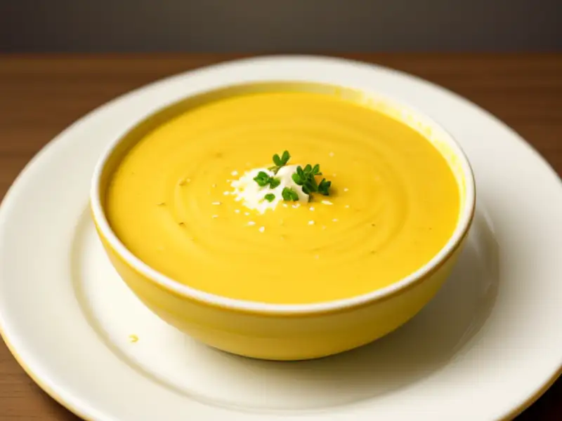 Sopa de cenoura com curry e creme