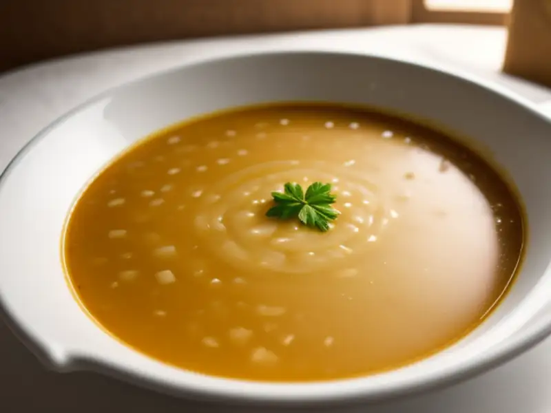 Sopa da Basileia com farinha tostada e Sbrinz