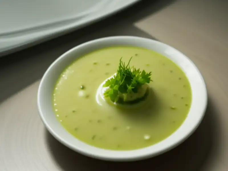 Sopa sérvia de endro com creme azedo