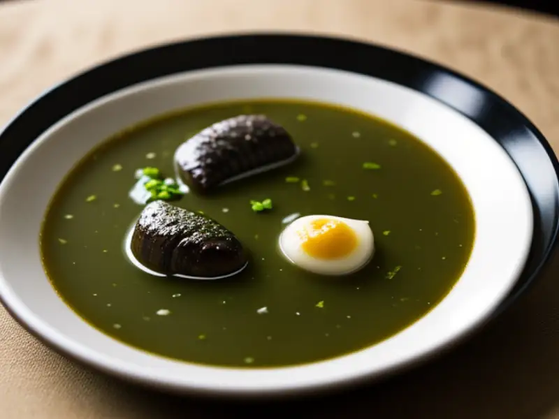 Sopa de enguia com cerefólio