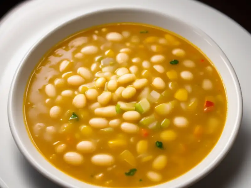 Sopa alemã de feijão-branco com toucinho