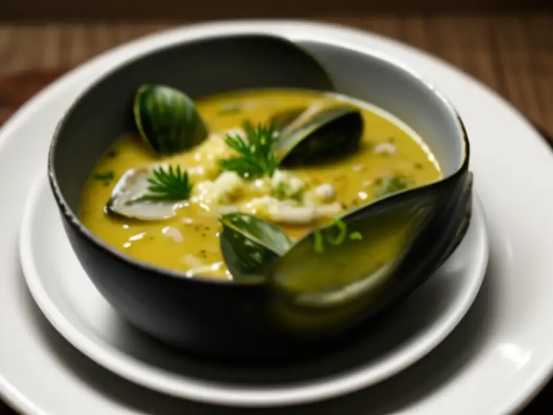 Sopa sueca de lagostins com endro