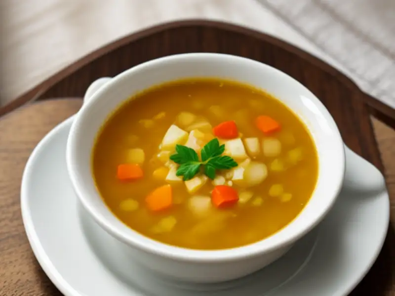 Sopa de legumes simples e clara