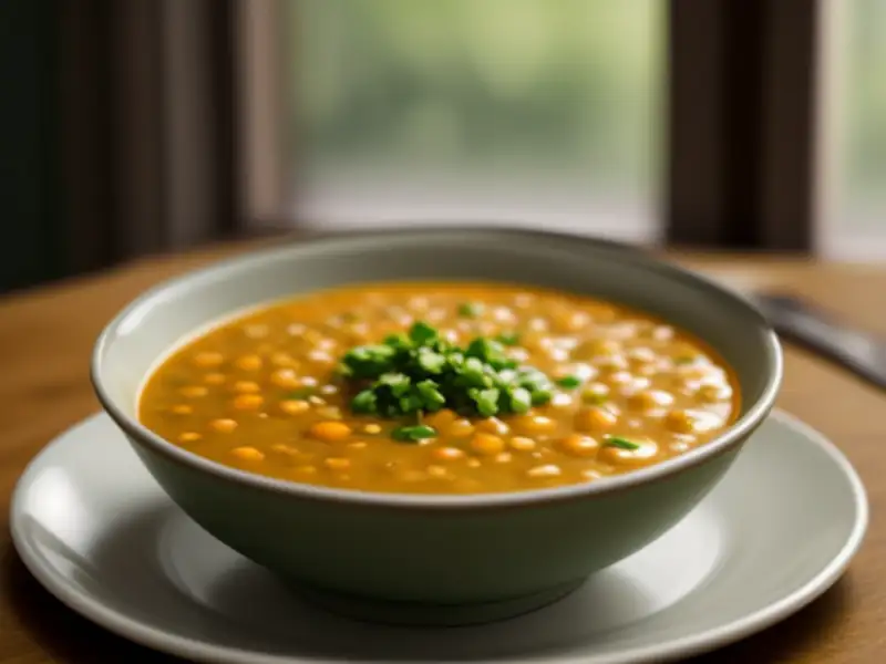 Sopa de lentilha búlgara com páprica