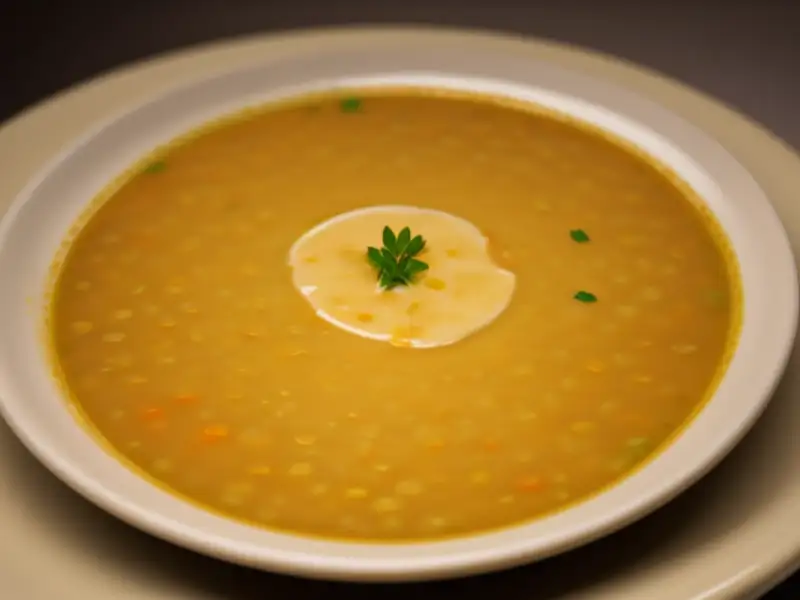 Sopa de lentilhas búlgara com açafrão