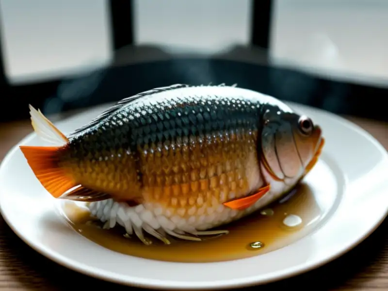 Sopa de peixe com brotos de bambangan