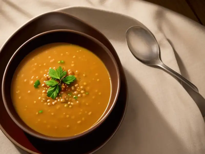 Sopa persa de lentilha vermelha